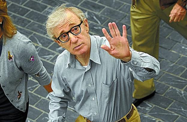 Woody Allen en La Zurriola, en 2008, cuando presentó en Donostia 'Vicky Cristina Barcelona'. 
