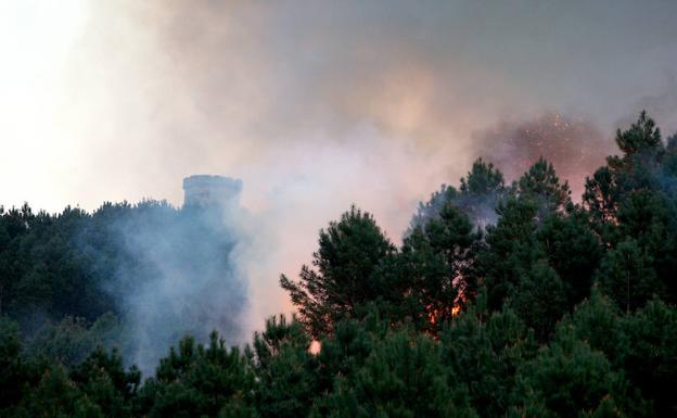 El incendio en el monte Jaizkibel.