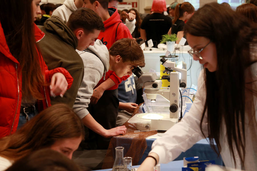 epresentantes de los 19 centros educativos que participan en la nueva edición del Salón de Educación Gela en el centro cultural Tabakalera de San Sebastián.