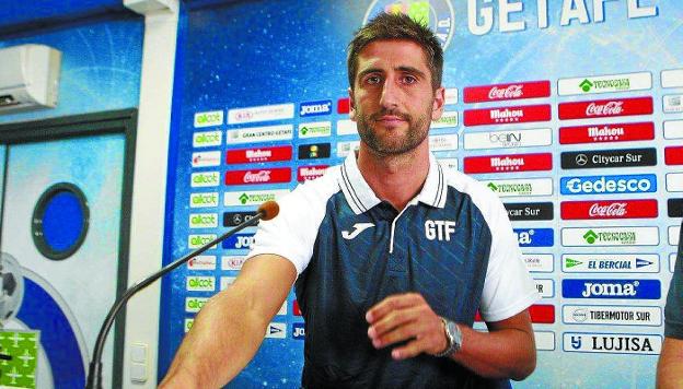 Markel Bergara, en la sala de prensa del Coliseum Alfonso Pérez de Getafe.