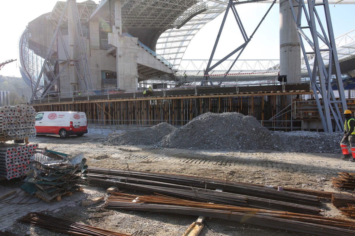 Las obras del nuevo campo de la Real Sociedad avanzan a buen ritmo.