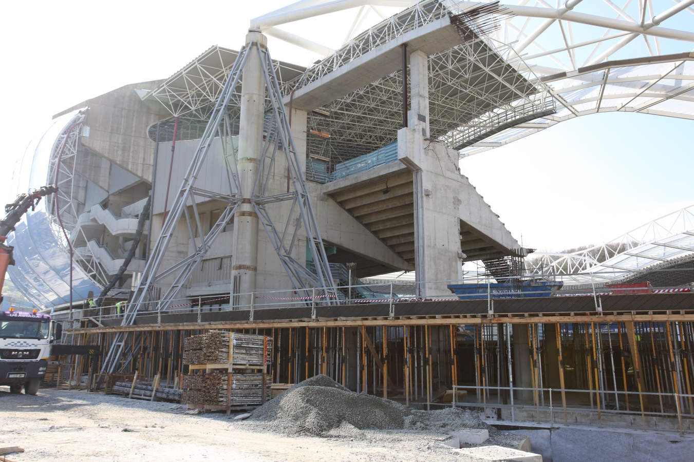Las obras del nuevo campo de la Real Sociedad avanzan a buen ritmo.