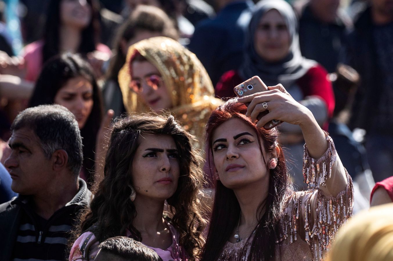 Celebración de la llegada de la primavera en la ciudad siria de al-Qahtaniyah, en la provincia de Hasakeh, cerca de la frontera sirio-turca