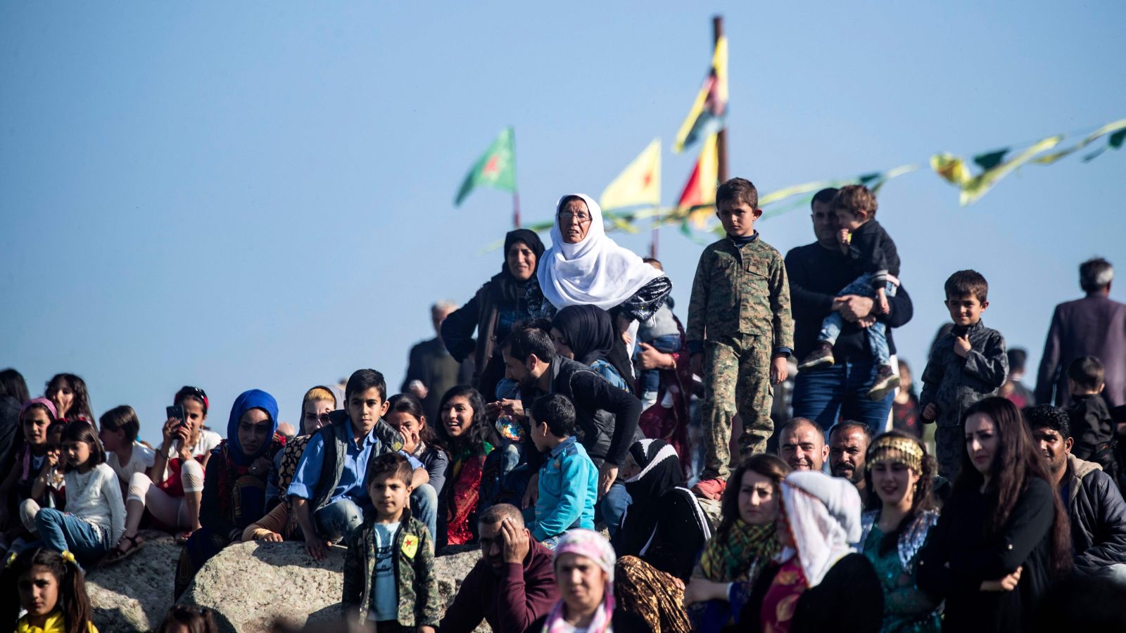 Celebración de la llegada de la primavera en la ciudad siria de al-Qahtaniyah, en la provincia de Hasakeh, cerca de la frontera sirio-turca