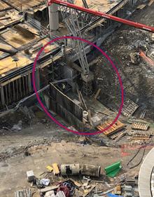 Imagen secundaria 2 - 1)Zona del hall de entrada. Señalizado la estructura de los tornos. 2) Imagen del inicio de la construcción de la tienda y museo 3) En la imagen se aprecia la rampa de acceso al parking del fondo norte. 