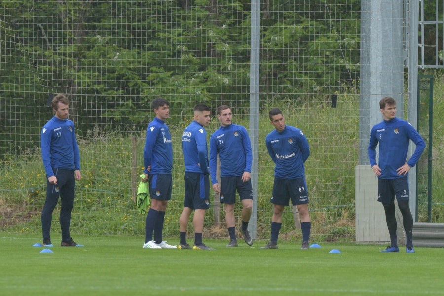 La Real Sociedad se prepara para el partido de mañana en Anoeta ante el Getafe. 