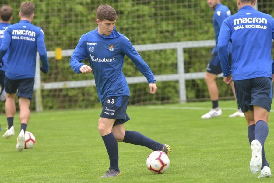 La Real Sociedad se prepara para el partido de mañana en Anoeta ante el Getafe. 