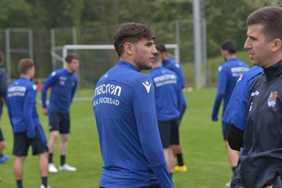 La Real Sociedad se prepara para el partido de mañana en Anoeta ante el Getafe. 
