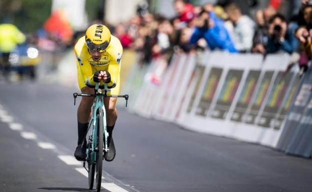 Primoz Roglic, durante la quinta y última etapa del Tour de Romandía.