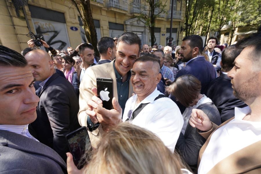 Sánchez ha participado en un acto electoral en San Sebastián junto con los candidatos a diputado general de Gipuzkoa, Denis Itxaso, y a la Alcaldía de la capital guipuzcoana, Ernesto Gasco,