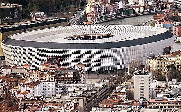 Vista aérea del estadio de San Mamés.