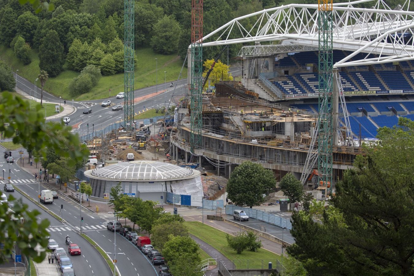 Fotos: Sin fútbol, las obras de Anoeta aceleran