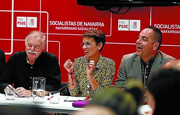 La líder del PSN, María Chivite, presidió ayer en Pamplona la reunión de la ejecutiva de los socialistas navarros.