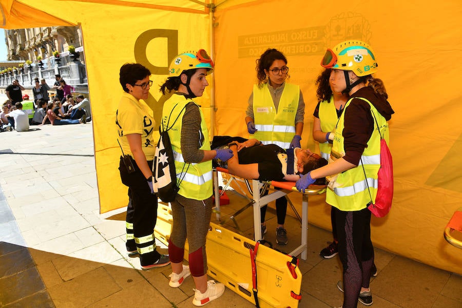 Fotos: Simulacro de incendio en el Teatro Victoria Eugenia