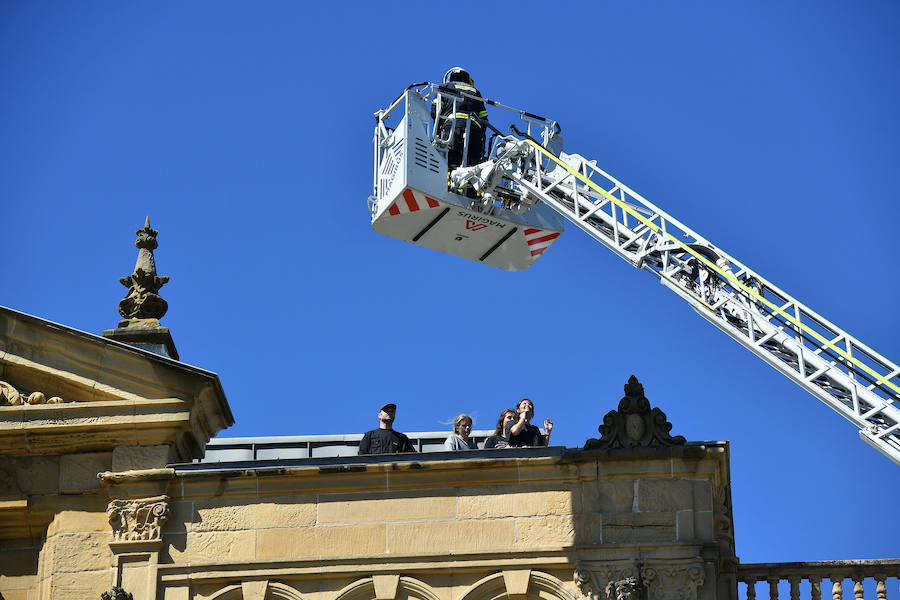 Fotos: Simulacro de incendio en el Teatro Victoria Eugenia