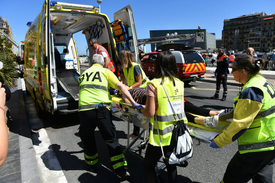 Fotos: Simulacro de incendio en el Teatro Victoria Eugenia