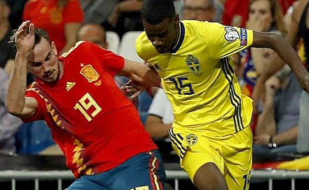 Alexander Isak, en el España-Suecia de ayer.