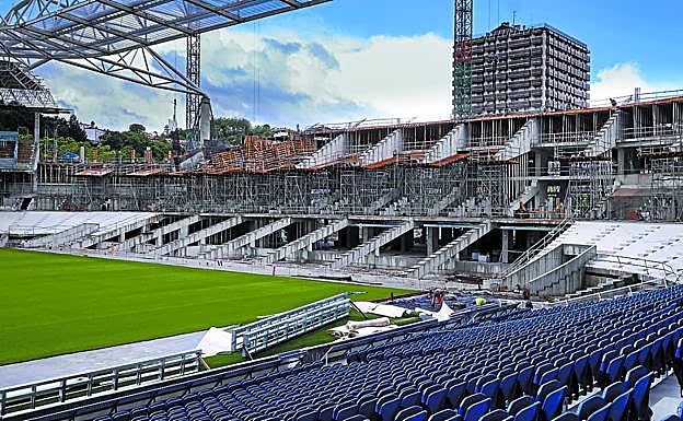 El esqueleto del nuevo fondo Norte de Anoeta