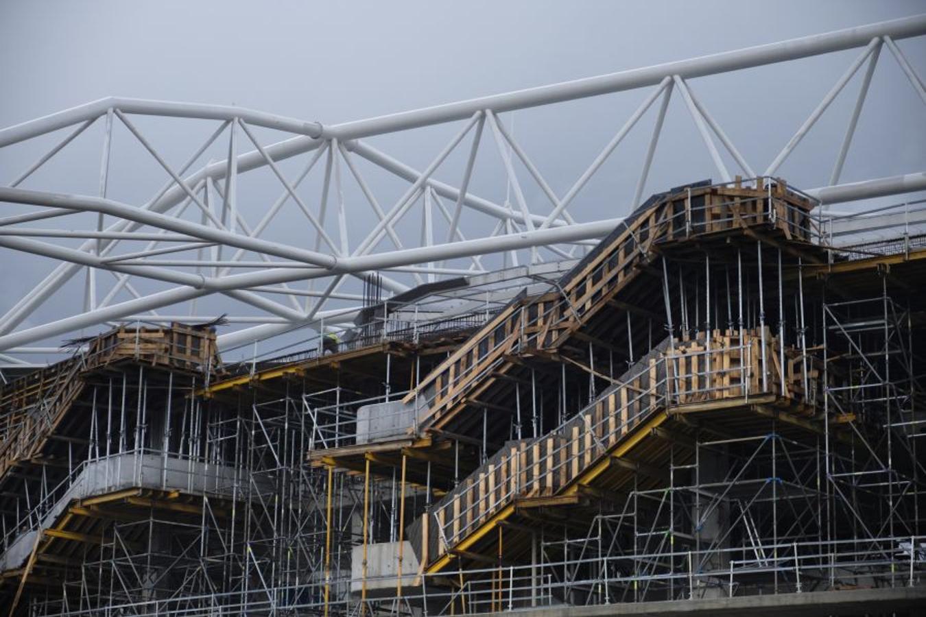 El lugar donde se ubicará la Grada Familiar, enfrente de la de Aitor Zabaleta, se espera que esté listo para el inicio de la próxima temporada