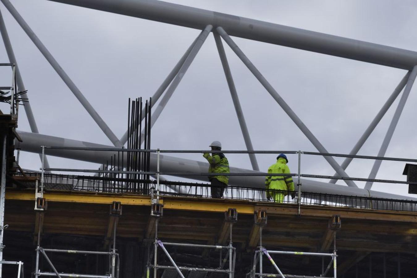 El lugar donde se ubicará la Grada Familiar, enfrente de la de Aitor Zabaleta, se espera que esté listo para el inicio de la próxima temporada