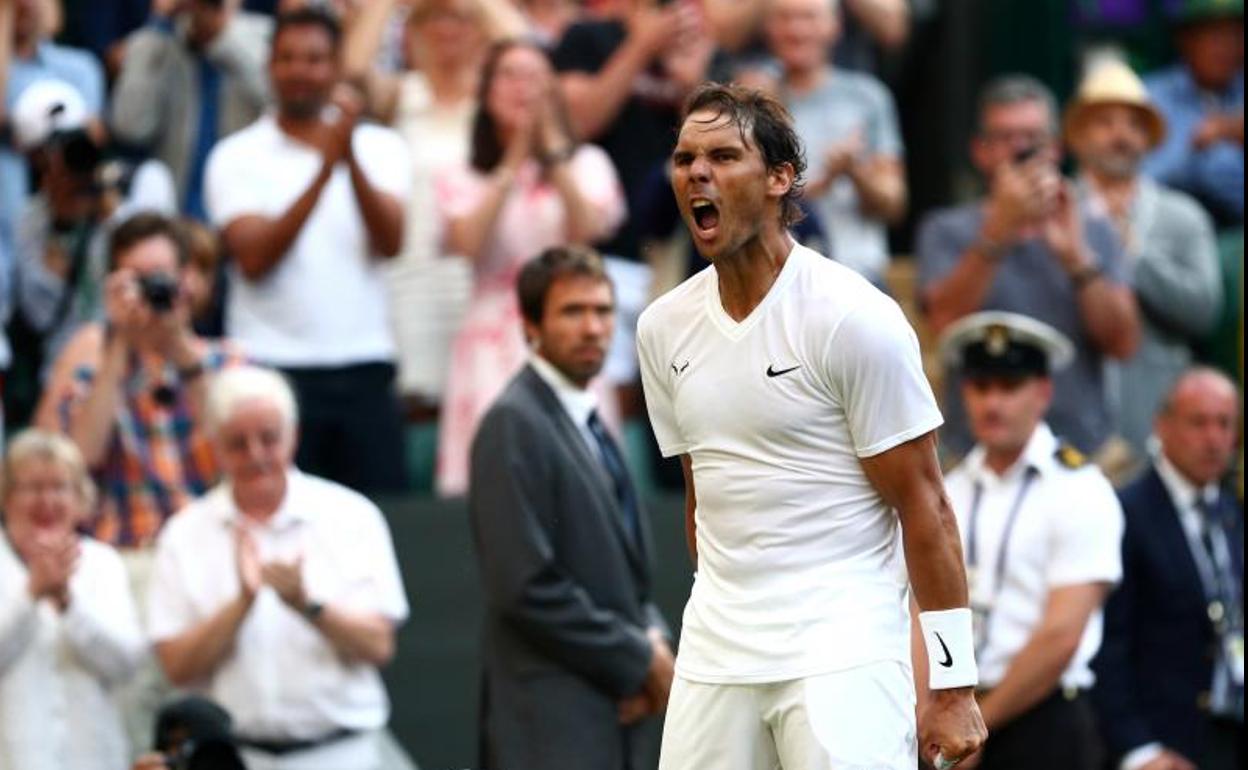 Rafa Nadal celebra con rabia su victoria ante Nick Kyrgios.