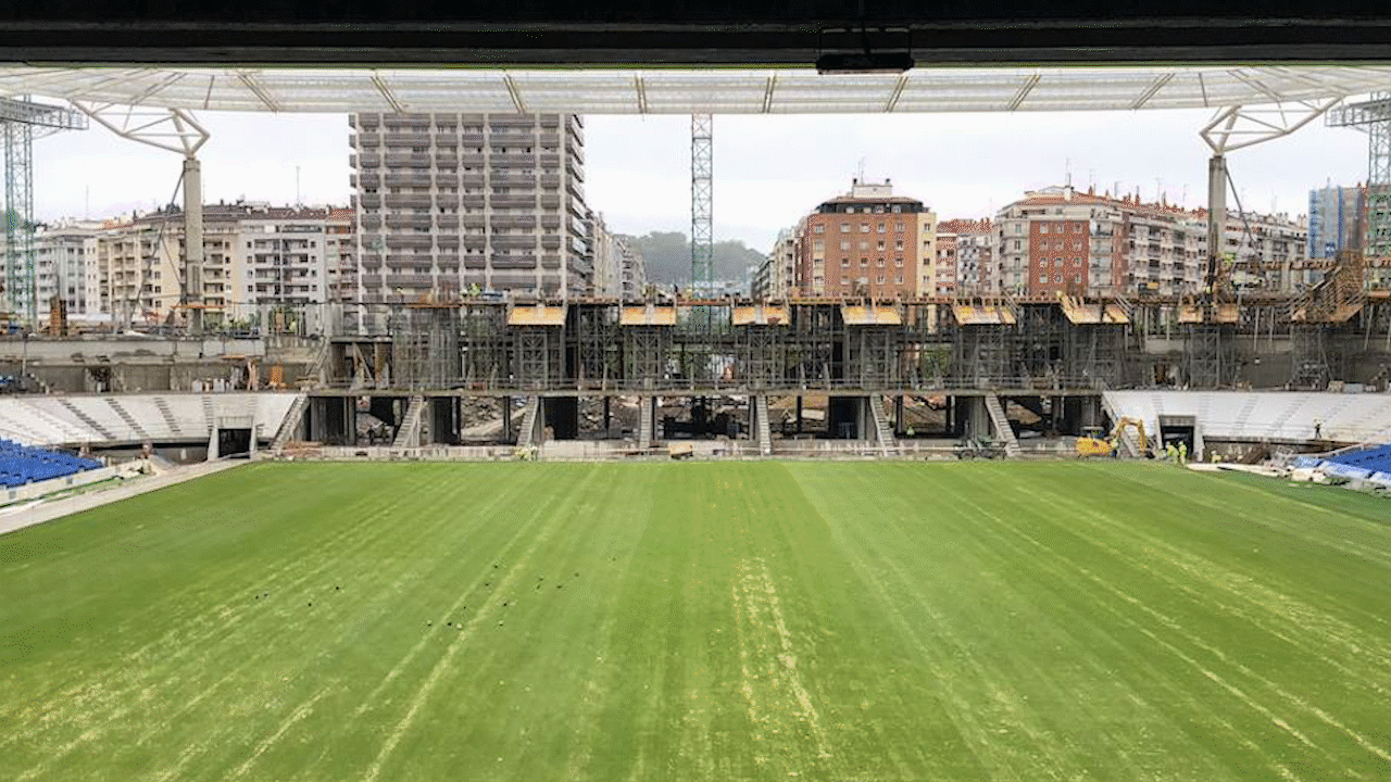 Evolución en los últimos meses de la tribuna Norte. 