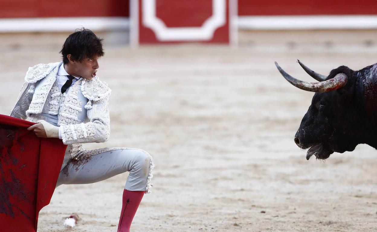 Roca Rey, en su última corrida, en Pamplona.