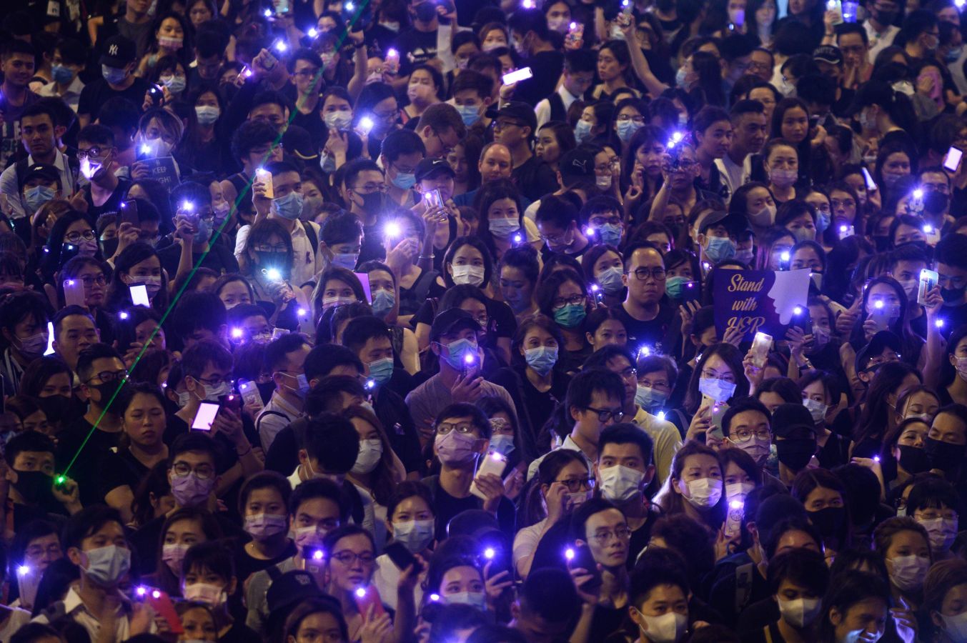 Fotos: Hong Kong se tiñe de morado