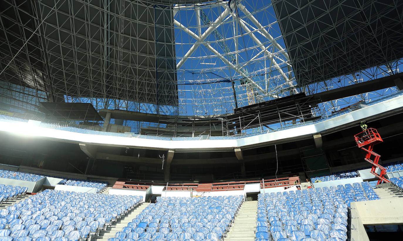 El estadio prácticamente está listo para acoger su estreno con todas las gradas completas en el Real Sociedad - Atlético de Madrid del próximo sábado 14