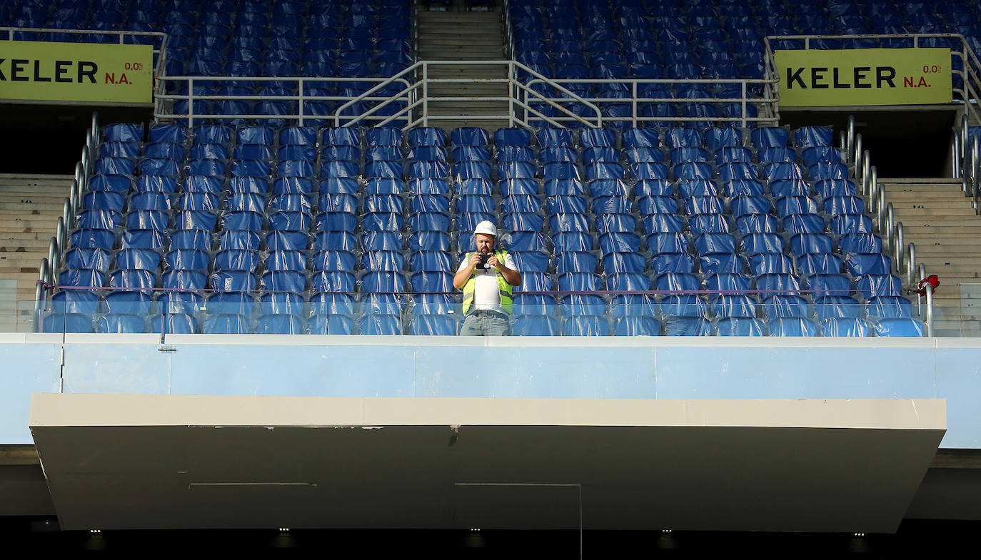 El estadio prácticamente está listo para acoger su estreno con todas las gradas completas en el Real Sociedad - Atlético de Madrid del próximo sábado 14