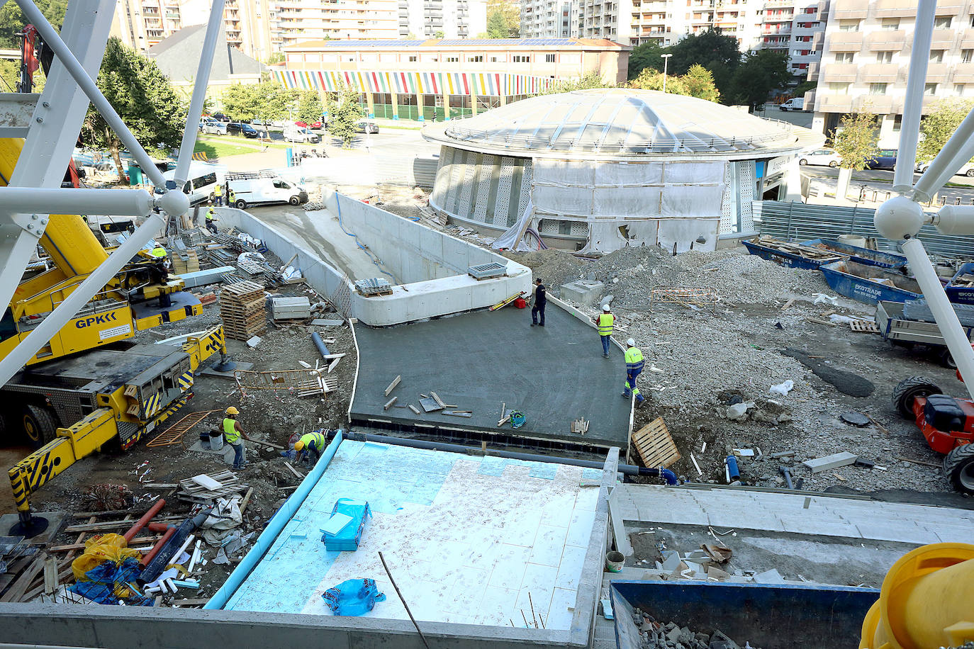 El estadio prácticamente está listo para acoger su estreno con todas las gradas completas en el Real Sociedad - Atlético de Madrid del próximo sábado 14