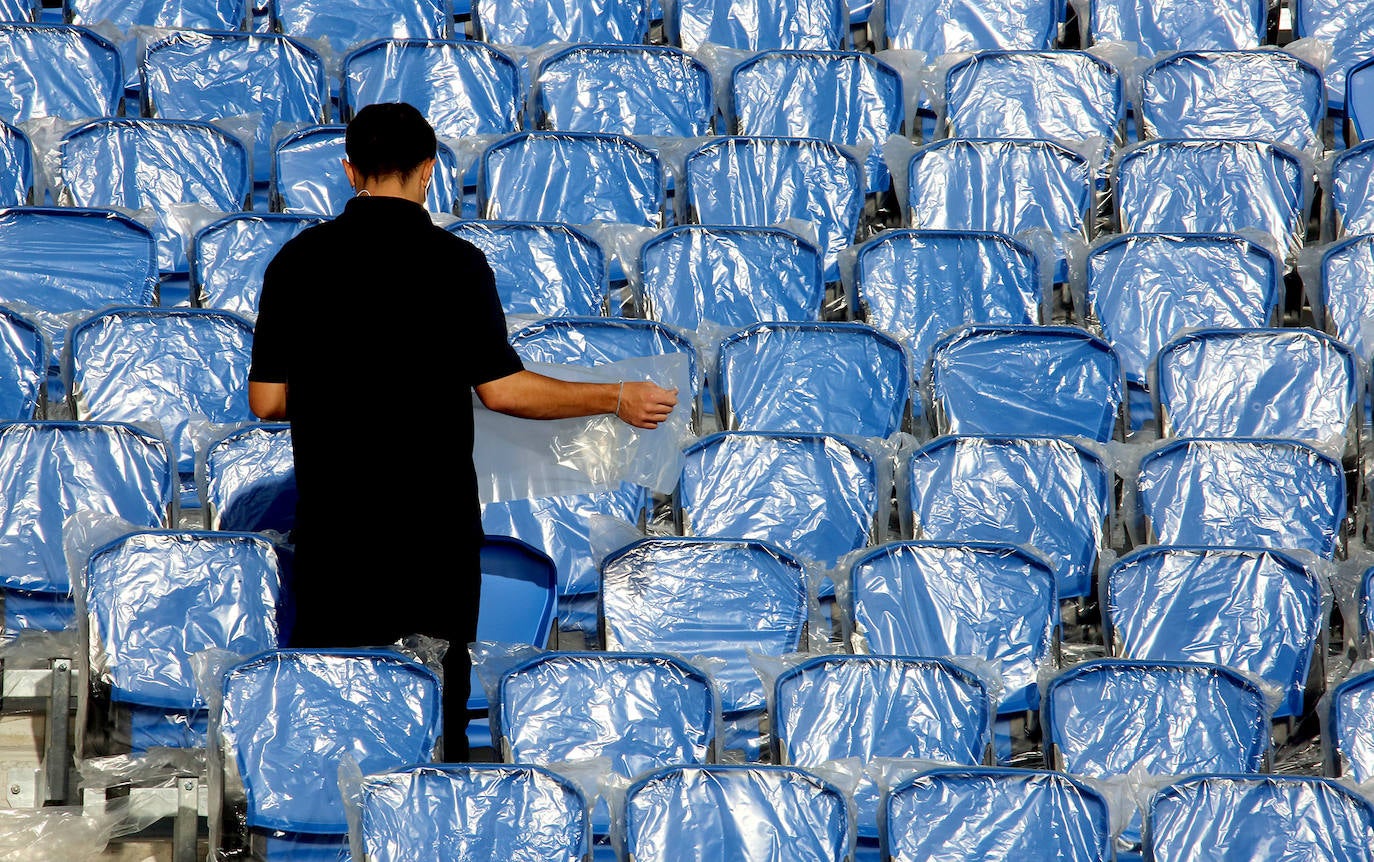 El estadio prácticamente está listo para acoger su estreno con todas las gradas completas en el Real Sociedad - Atlético de Madrid del próximo sábado 14