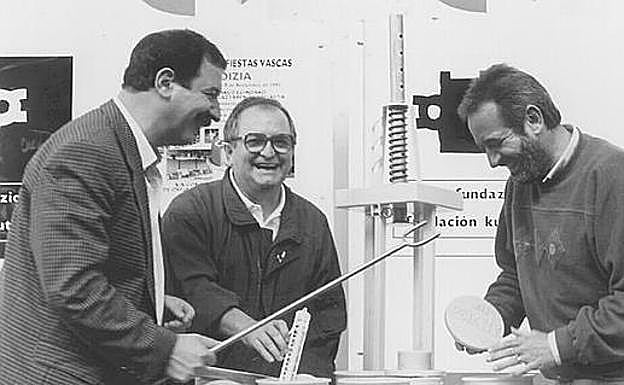 Los cocineros Subijana, Arzak y Arguiñano, en la edición de 1991.