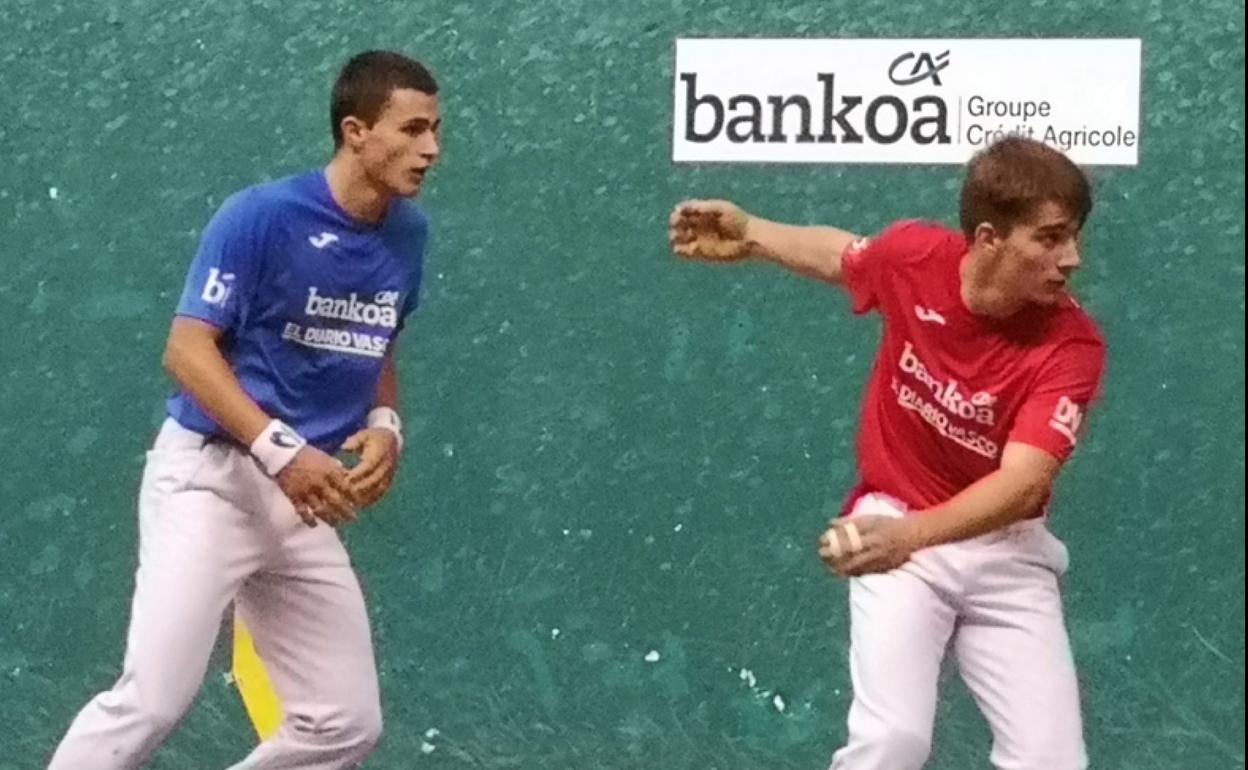 Gutiérrez entra de aire ante Altuna ayer en Nájera. 