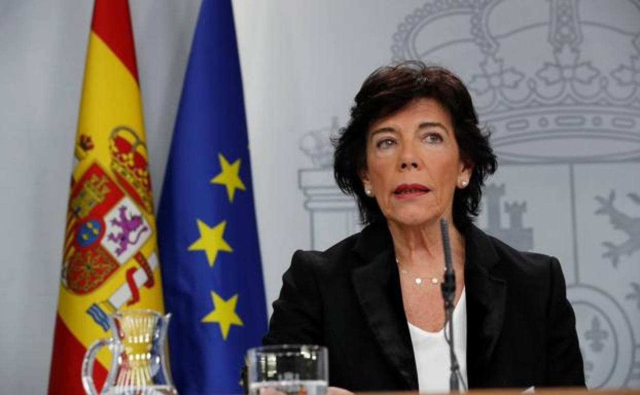 La ministra de Educación en funciones, Isabel Celaá