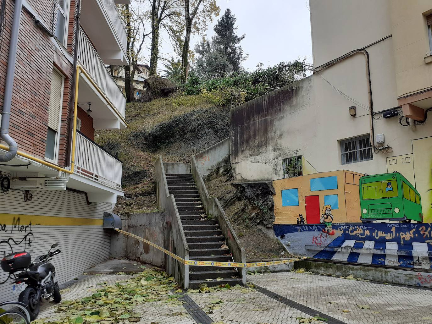 El viento ha provocado numerosos daños materiales en Gipuzkoa, especialmente en Donostia, con árboles y andamios caídos por toda la ciudad.