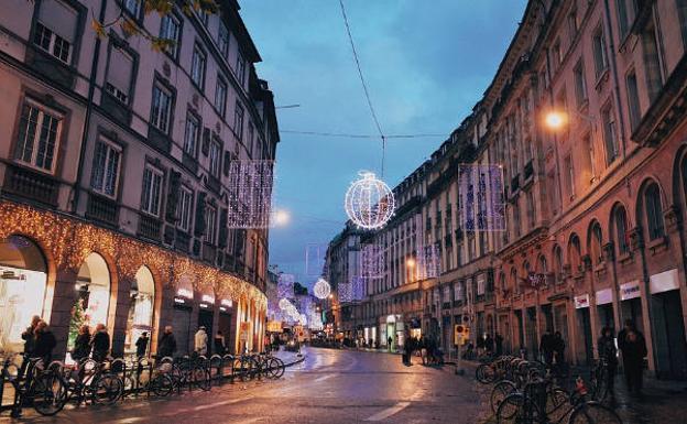 Decoración navideña en Estrasburgo.