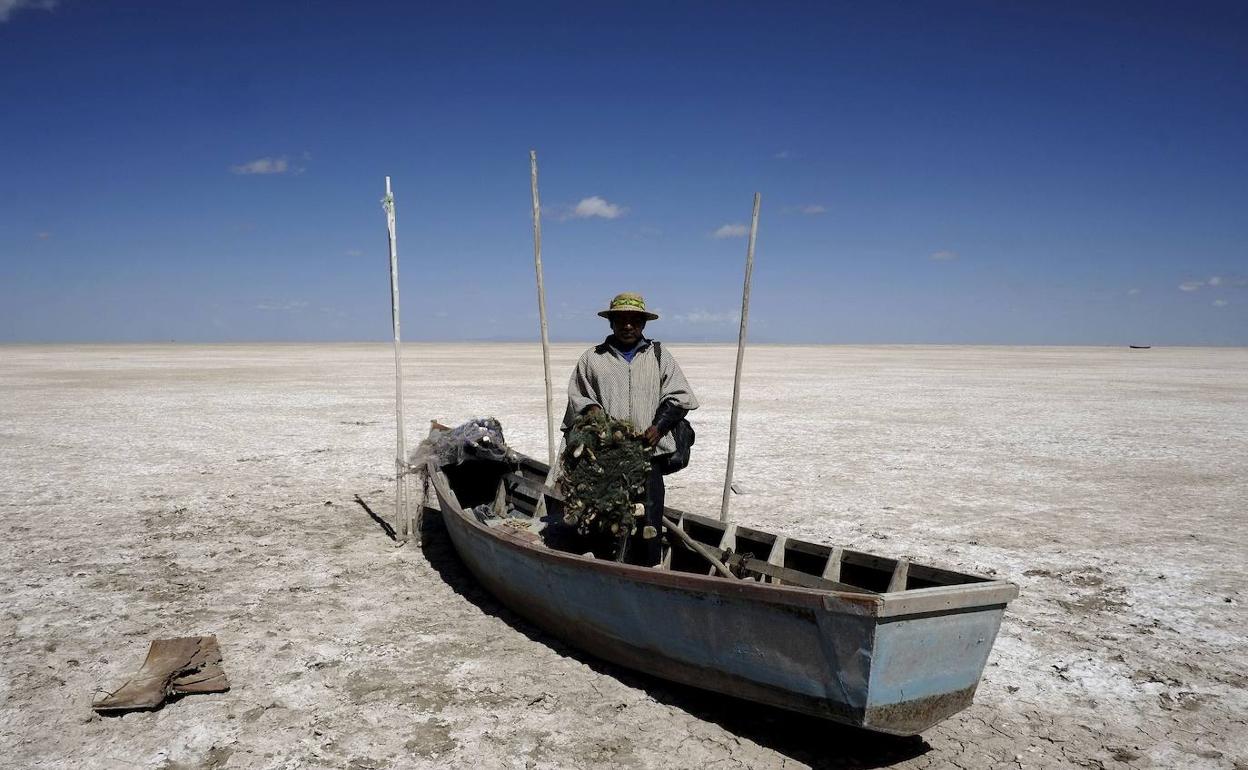 Sequía en el lago Poopo, en Bolivia