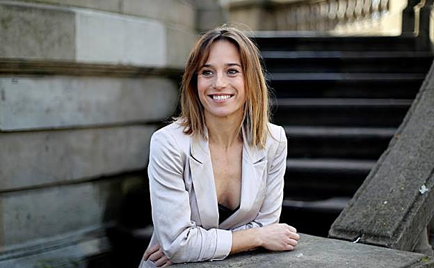 Marta Etura, en la presentación de 'Legado en los huesos' en Pamplona.