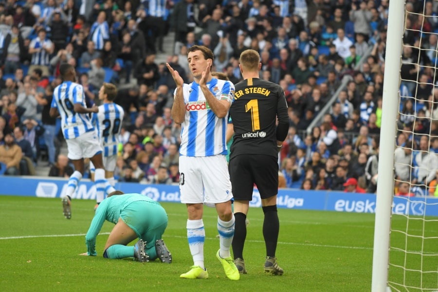 La Real Sociedad y el FC Barcelona han empatado a dos en el Reale Arena. 