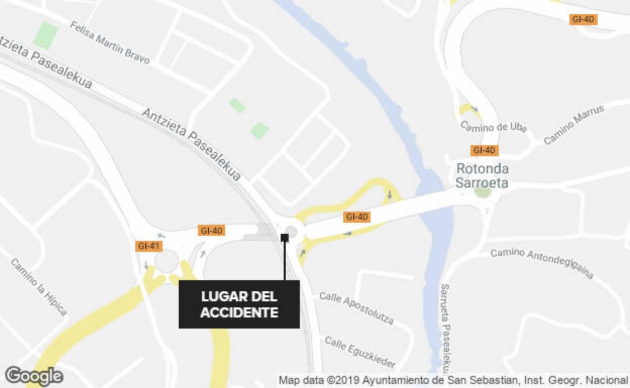 Un accidente entre cinco vehículos causa retenciones en la Gi-40 en San Sebastián