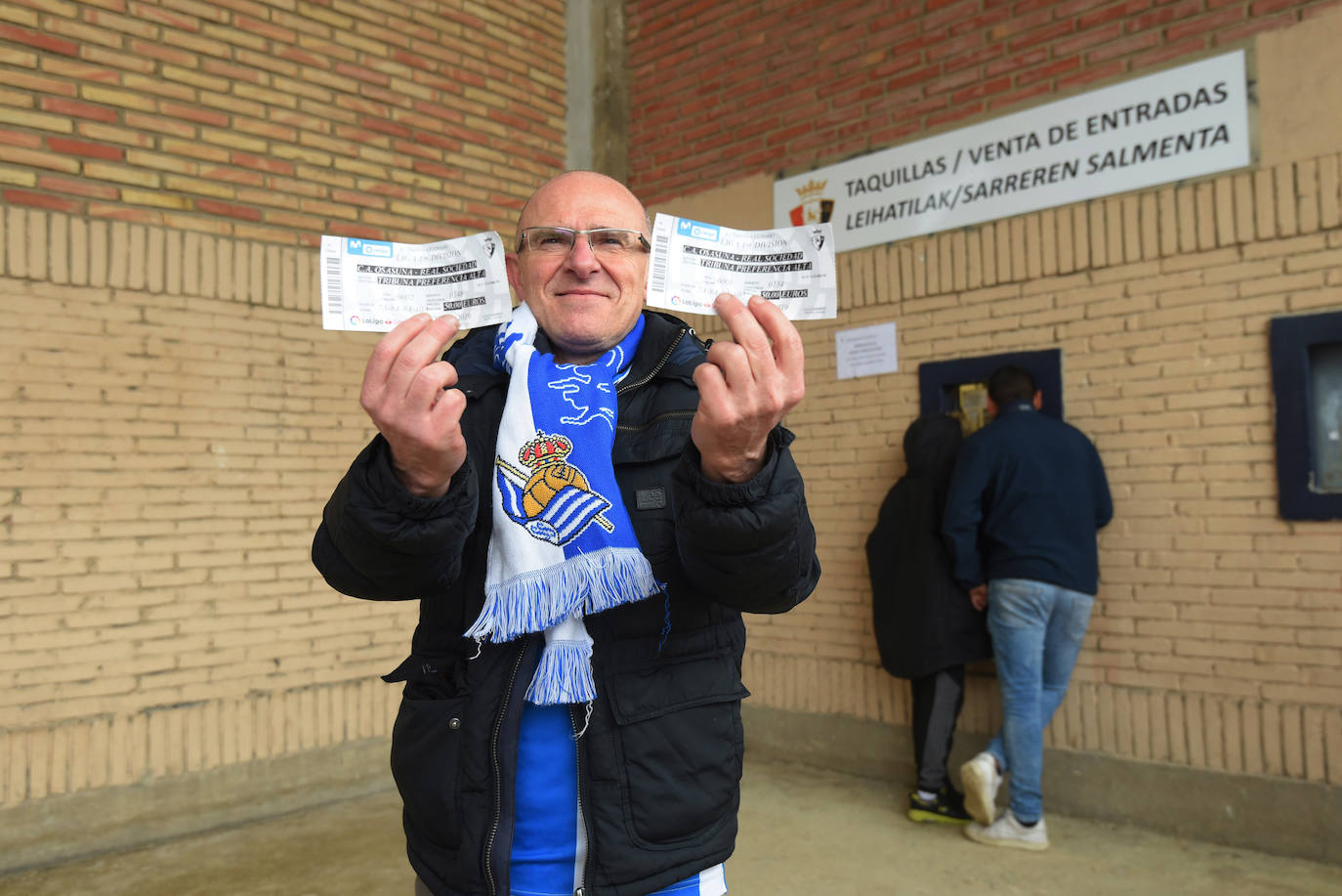 Un buen puñado de aficionados txuri-urdin se desplazaron a Pamplona para ver ganar a la Real Sociedad por 3-4 a Osasuna