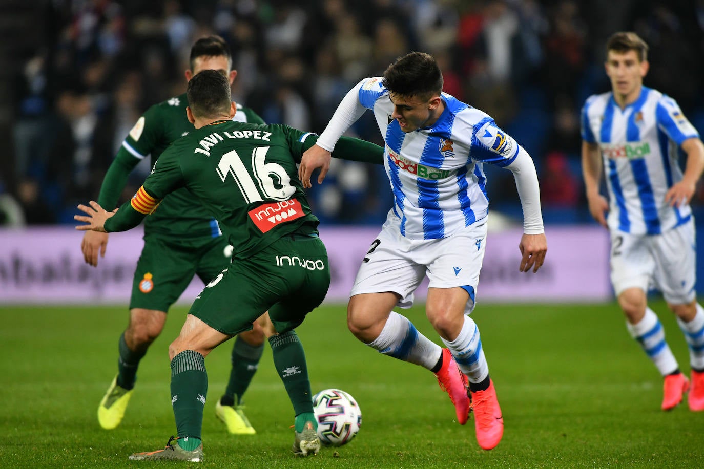 Buen ambiente en la eliminatoria copera que ha enfrentado a los realistas contra el Espanyol