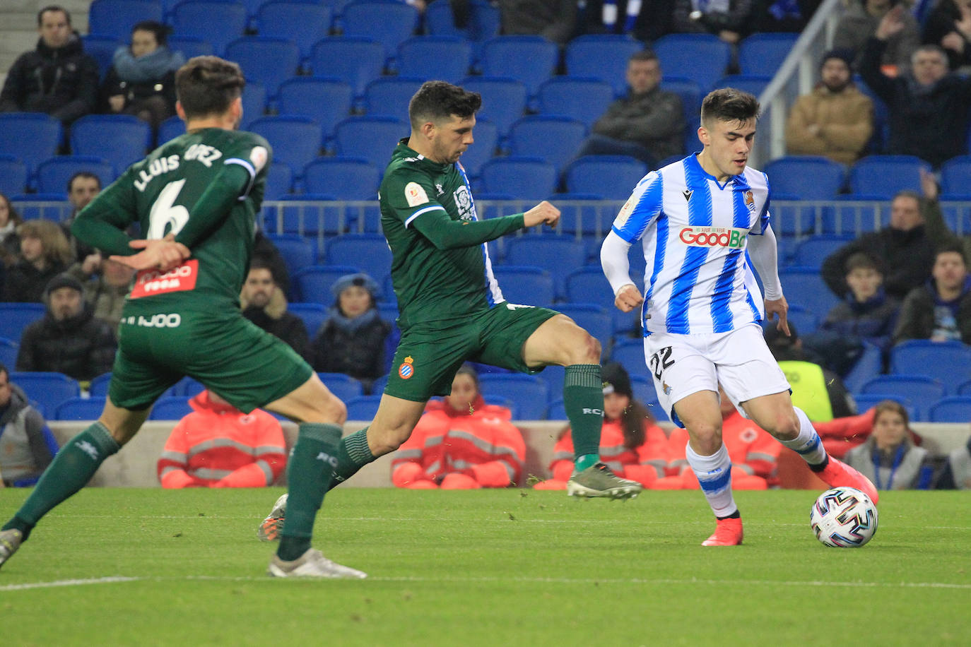 Buen ambiente en la eliminatoria copera que ha enfrentado a los realistas contra el Espanyol