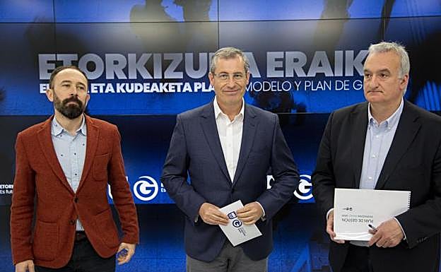 Denis Itxaso, Markel Olano y Xabier Barandiaran.