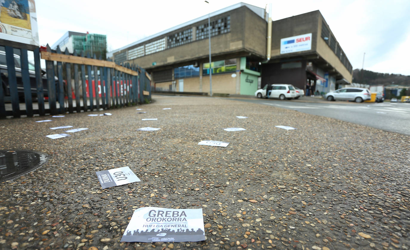 La incidencia de la huelga general del 30 de enero convocada por ELA y LAB ha tenido una incidencia dispar en Gipuzkoa.