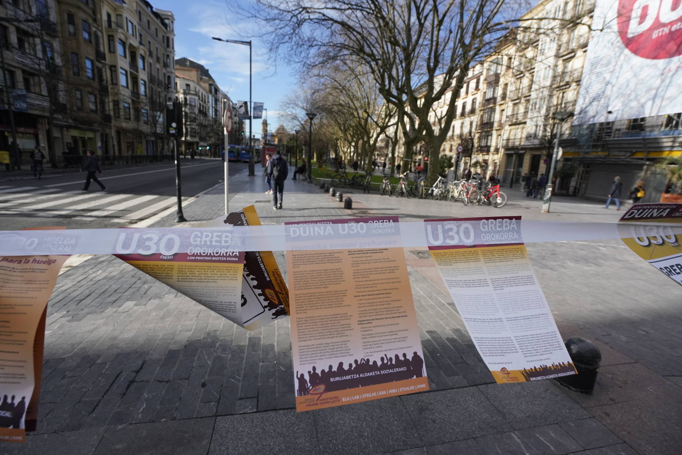 La incidencia de la huelga general del 30 de enero convocada por ELA y LAB ha tenido una incidencia dispar en Gipuzkoa.