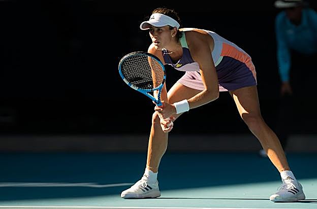 Garbiñe Muguruza, durante el partido de semifinales ante la rumana Simona Halep. 