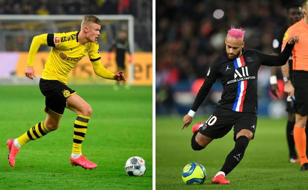 El joven Haaland y el experimentado Neymar, frente a frente en el Dortmund-PSG. 