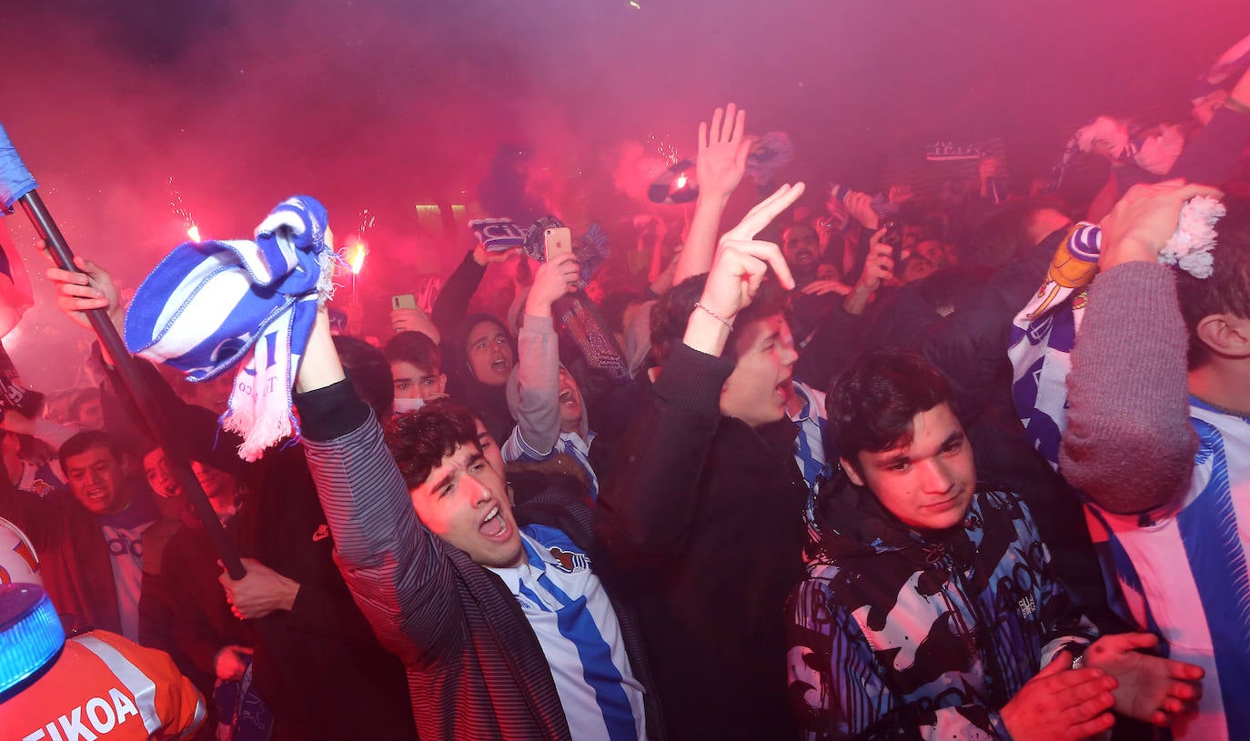 La afición txuri-urdin no ha fallado en las horas previas al partido de semifinales de Copa del Rey frente al Mirandes.